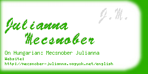 julianna mecsnober business card